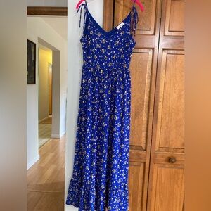 Gilli Royal Blue Floral Maxi Dress S Small